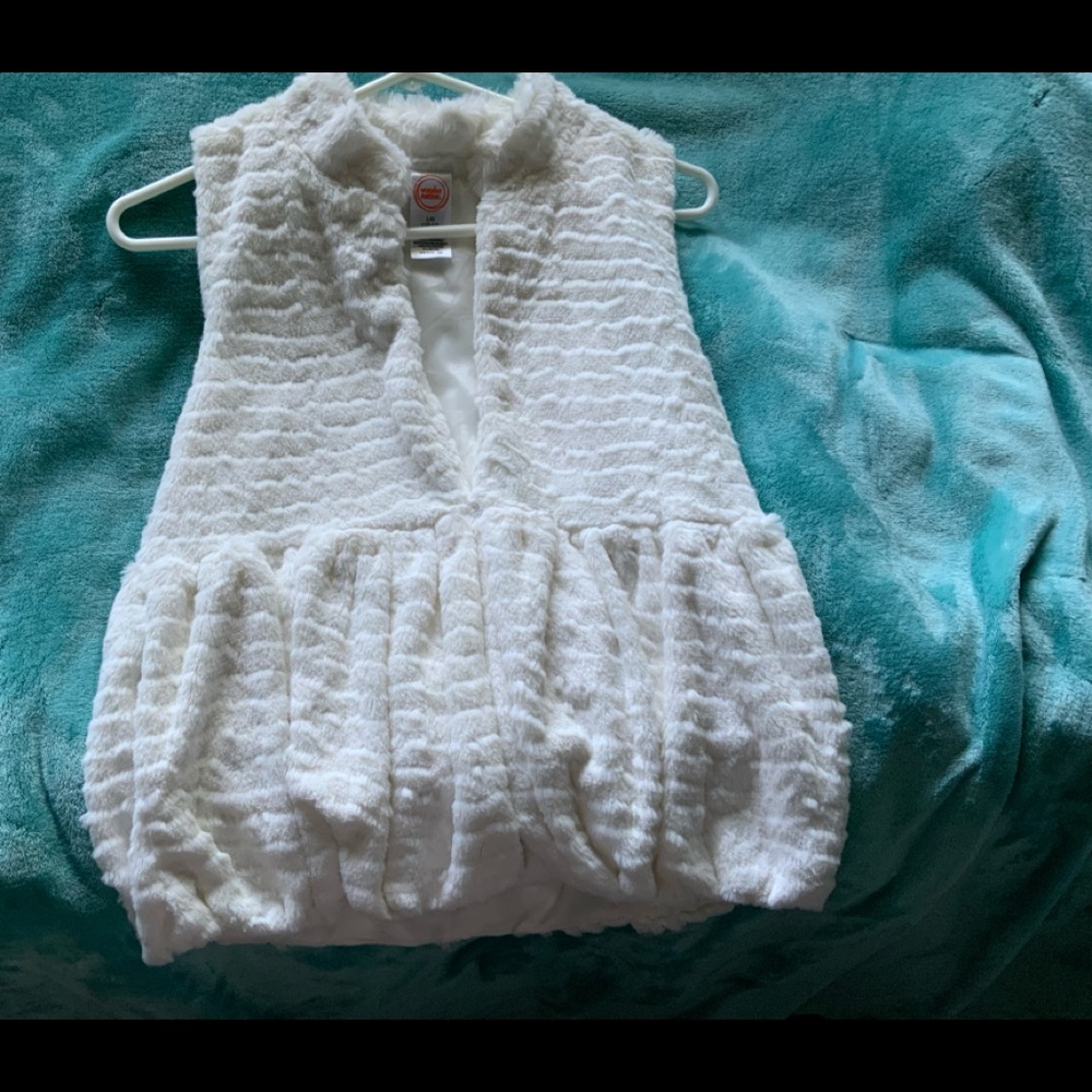 White fluffy vest for kids